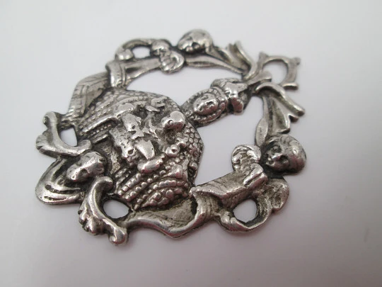 Openwork medal. Virgin of Sagrario. Toledo. Sterling Silver. 18th century.