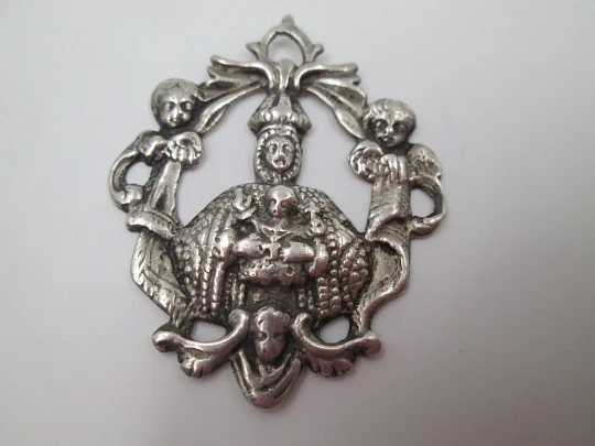 Openwork medal. Virgin of Sagrario. Toledo. Sterling Silver. 18th century.