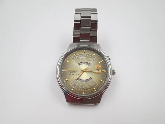 Orient Multi-Year Calendar. Acero inoxidable. Automático. Brazalete. Japón. 1980