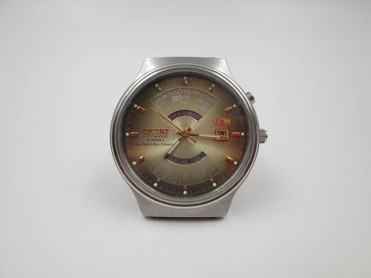 Orient Multi-Year Calendar. Acero inoxidable. Automático. Brazalete. Japón. 1980