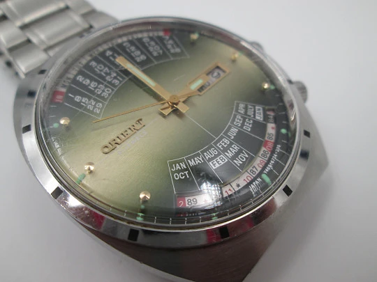 Orient Multi-Year Calendar. Automatic. Stainless steel. Bracelet. 1970's. Japan