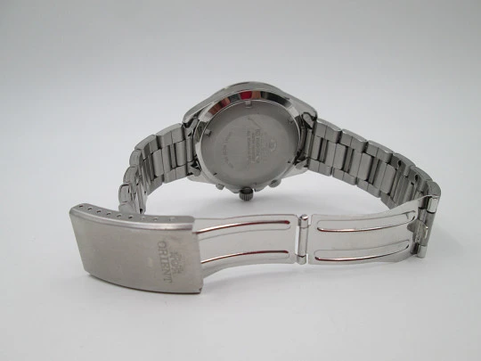 Orient Multi-Year Calendar. Automatic. Stainless steel. Bracelet. 1980's. Japan