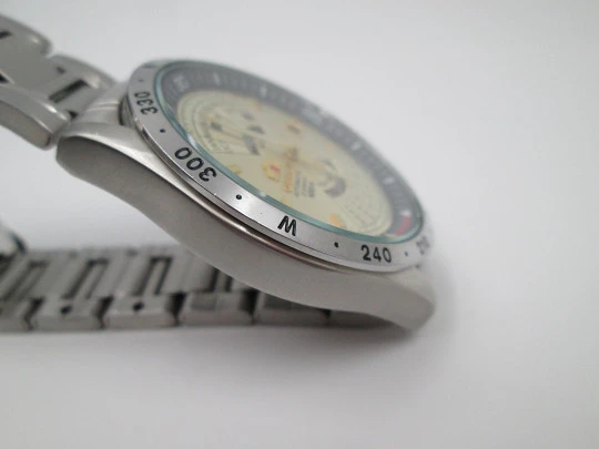 Orient Multi-Year Calendar. Automatic. Stainless steel. Bracelet. 1980's. Japan