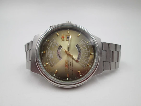 Orient Multi-Year Calendar. Automatic. Stainless steel. Bracelet. 1980's. Japan