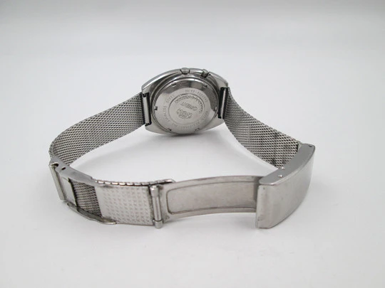 Orient. Acero inoxidable. Dial verde. Cristal facetado. Calendario. Automático. Brazalete