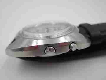 Orient. Automatic. Date & day. Strap. 1970's. Calendar. Steel. Japan