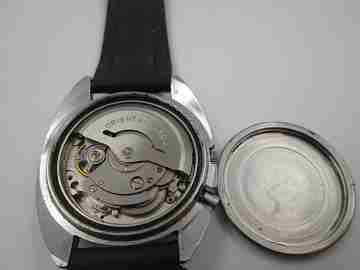 Orient. Automatic. Date & day. Strap. 1970's. Calendar. Steel. Japan