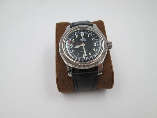 Oris Big Crown Pointer Date. Automatic. Stainless steel. Black dial. 1990's. Swiss