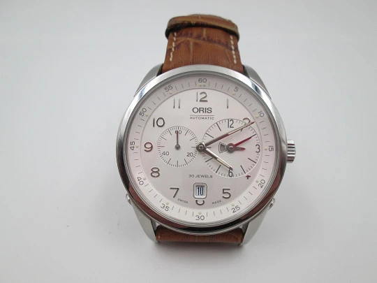 Oris Classic XXL Worldtimer. Automatic. Stainless steel. White dial. Original box. 2011's