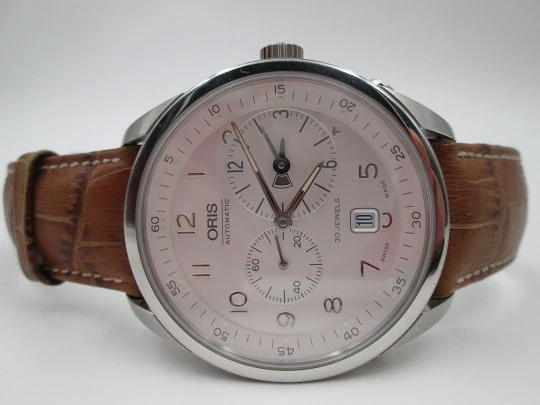 Oris Classic XXL Worldtimer. Automatic. Stainless steel. White dial. Original box. 2011's