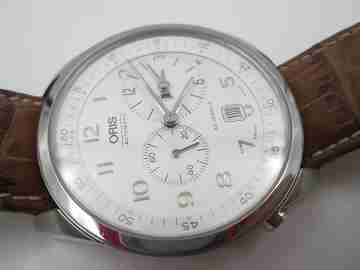 Oris Classic XXL Worldtimer. Automatic. Stainless steel. White dial. Original box. 2011's