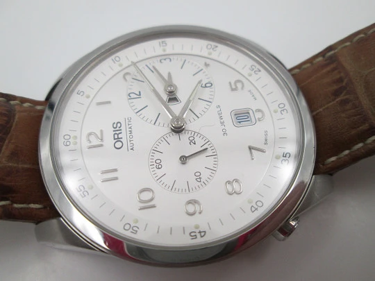 Oris Classic XXL Worldtimer. Automatic. Stainless steel. White dial. Original box. 2011's