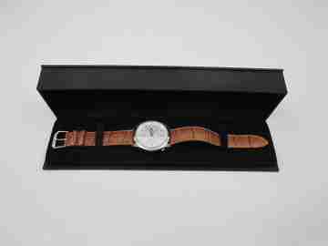 Oris Classic XXL Worldtimer. Automático. Acero inoxidable. Dial blanco. Estuche. 2011