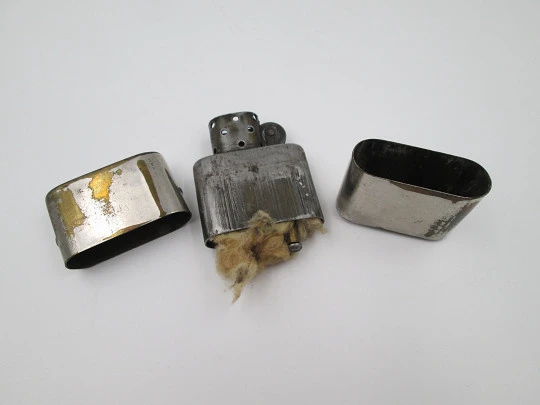 Orlik Stormproof No.66 pocket petrol lighter. Silver plated brass. Austria. 1920's