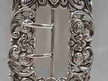 Ornate buckle. Belt / shoes. Silver. 19th century. UK
