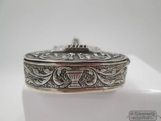 Ornate desk box. Miniature guitar. 925 sterling silver & vermeil. 1980's