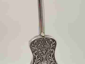 Ornate desk box. Miniature guitar. 925 sterling silver & vermeil. 1980's