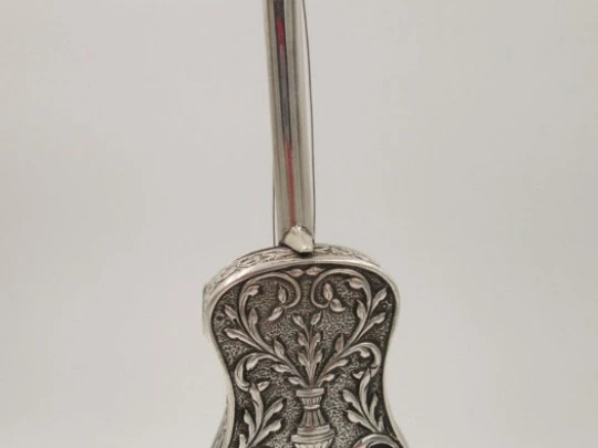 Ornate desk box. Miniature guitar. 925 sterling silver & vermeil. 1980's