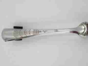 Ornate ice tongs. 800 sterling silver. Shells and sun rays motifs. Germany. 1960's
