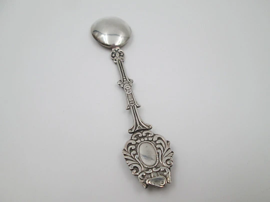 Ornate spoon. Sterling silver and colours enamel. Holland shield. 1990's