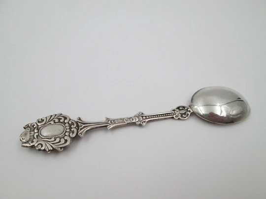 Ornate spoon. Sterling silver and colours enamel. Holland shield. 1990's