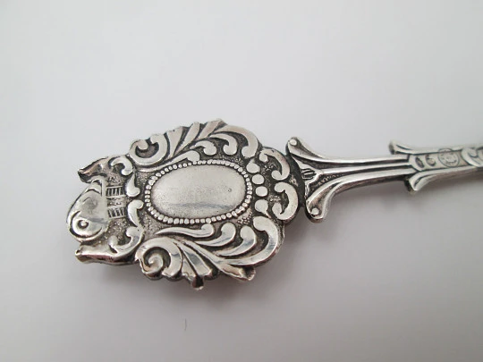 Ornate spoon. Sterling silver and colours enamel. Holland shield. 1990's