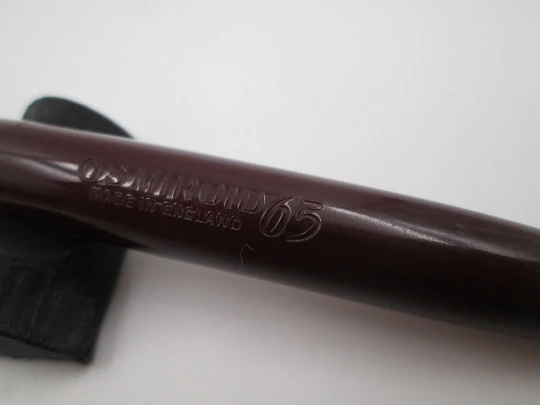 Osmiroid 65 fountain pen. Garnet and black plastic. Silver plated details. Lever filler. 1950