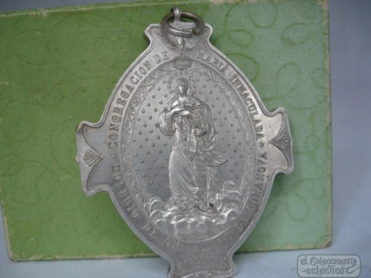 Our Lady of the Bonanova college. Silver metal. 1920's. Muntañola