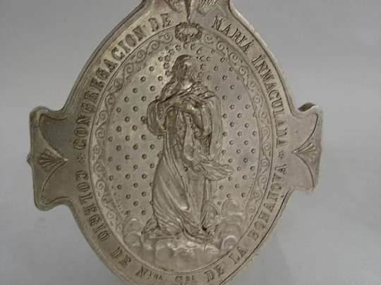 Our Lady of the Bonanova college. Silver metal. 1920's. Muntañola