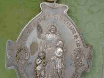 Our Lady of the Bonanova college. Silver metal. 1920's. Muntañola