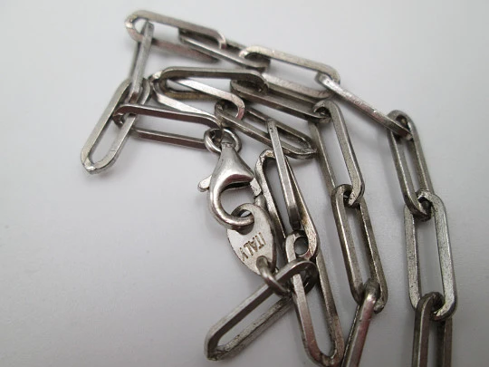 Paco Blanco unisex necklace. 925 sterling silver & black enamel. Chain and horns. Italy