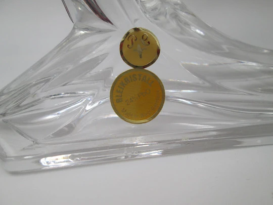 Pair sterling silver and Bleikristall figurative candlesticks. Western Germany. 1960's Pair sterling silver and Bleikristall figurative candlesticks. Western Germany. 1960's