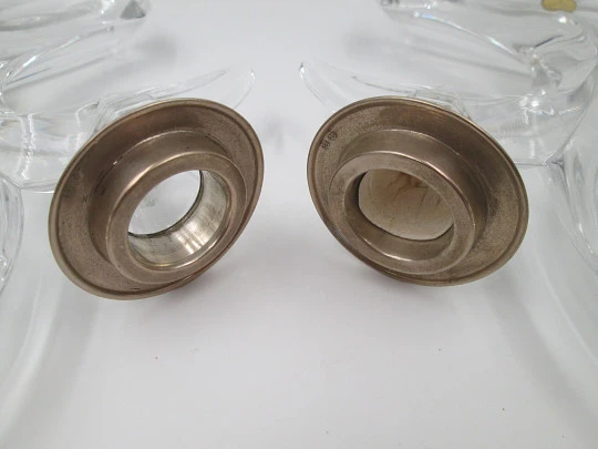 Pair sterling silver and Bleikristall figurative candlesticks. Western Germany. 1960's Pair sterling silver and Bleikristall figurative candlesticks. Western Germany. 1960's