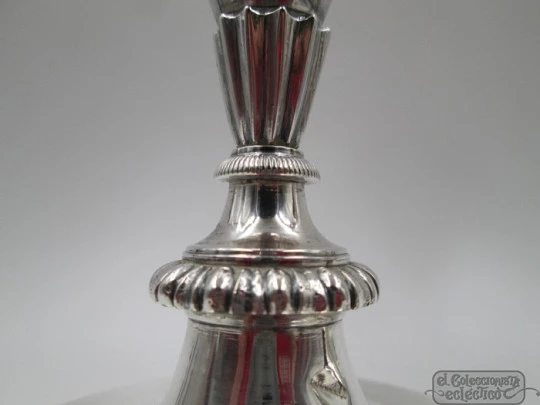 Pair sterling silver candlesticks. Spain. Circa 1834. Blas de Cubas silversmith