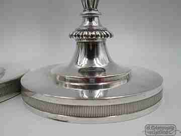 Pair sterling silver candlesticks. Spain. Circa 1834. Blas de Cubas silversmith