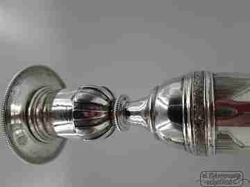 Pair sterling silver candlesticks. Spain. Circa 1834. Blas de Cubas silversmith