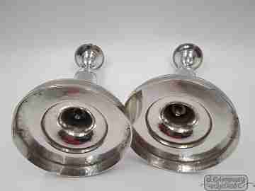 Pair sterling silver candlesticks. Spain. Circa 1834. Blas de Cubas silversmith