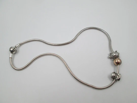 New Pandora Silver Curb Chain Adjustable Necklace # 398283 - 60 - 23.6 inch  | eBay