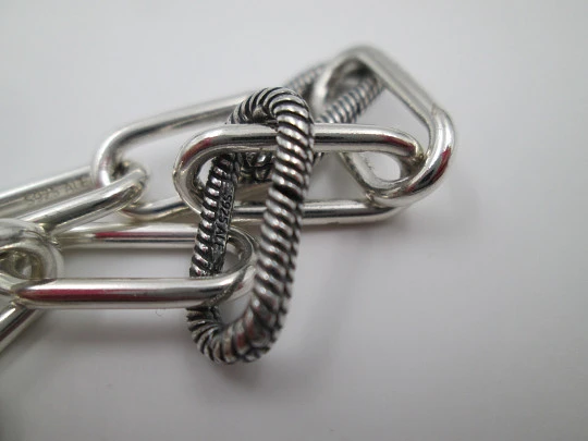 Pandora ME women's thick links bracelet. Sterling silver. Sphere clasp. Denmark