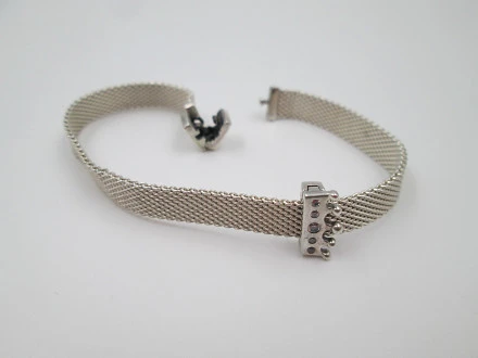 Pandora Reflexions Womens Mesh Bracelet Sterling Silver El Coleccionista Eclectico