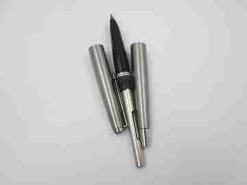 Parker 45 Flighter. Stainless steel and black plastic. 1970's. Aerometric system. Spain