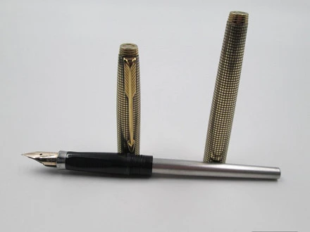 Parker 75 Cisele Sterling Silver Vermeil 1970s 14k Gold Nib | El