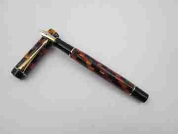 Parker Duofold Amber Check Centennial. Mosaic resin & gold plated. Box. 2006's