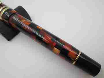 Parker Duofold Amber Check Centennial. Mosaic resin & gold plated. Box. 2006's