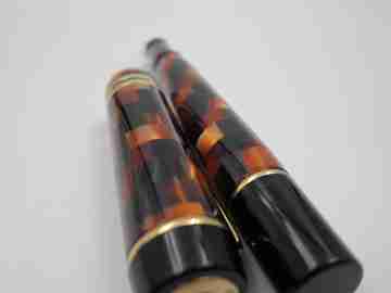Parker Duofold Amber Check Centennial. Mosaic resin & gold plated. Box. 2006's
