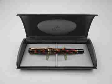 Parker Duofold Amber Check Centennial. Mosaic resin & gold plated. Box. 2006's
