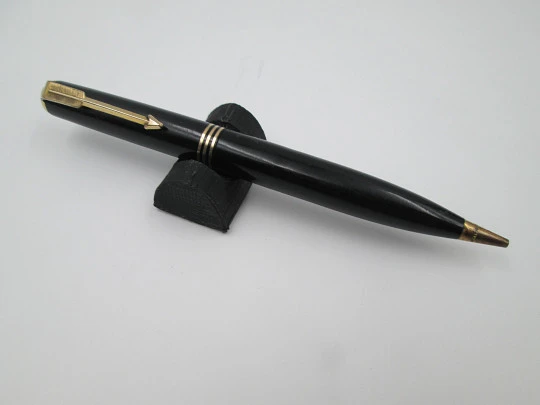 Parker Vacumatic mechanical pencil. Black plastic & gold plated. 1940's. USA