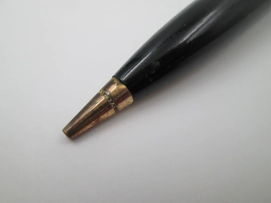 Parker Vacumatic mechanical pencil. Black plastic & gold plated. 1940's. USA