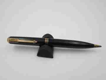 Parker Vacumatic mechanical pencil. Black plastic & gold plated. 1940's. USA