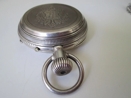 Pascual Marqués hunter-case pocket watch. Sterling silver. Stem-wind. 1890